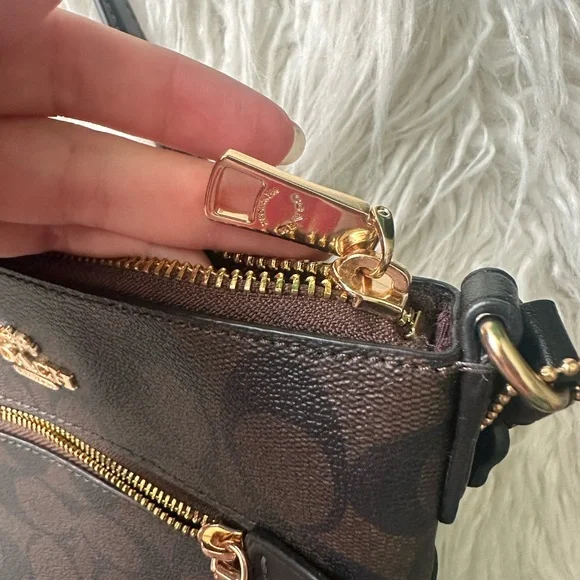 New Never Used Coach Mini Rowan File Crossbody Bag In Signature Canvas - Picture 7 of 12